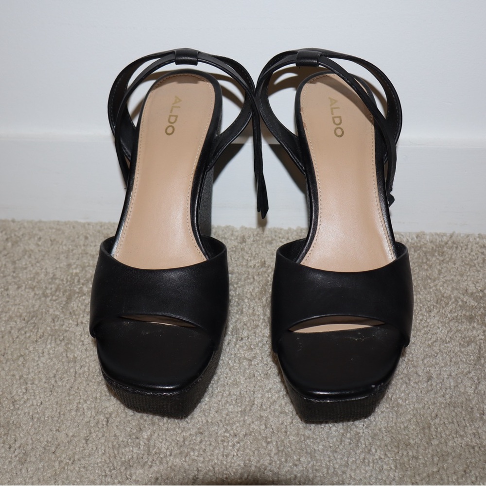 ALDO Black Open-Toe Heels